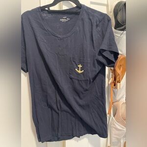 JCrew Collection Tee navy blue gold thread anchor